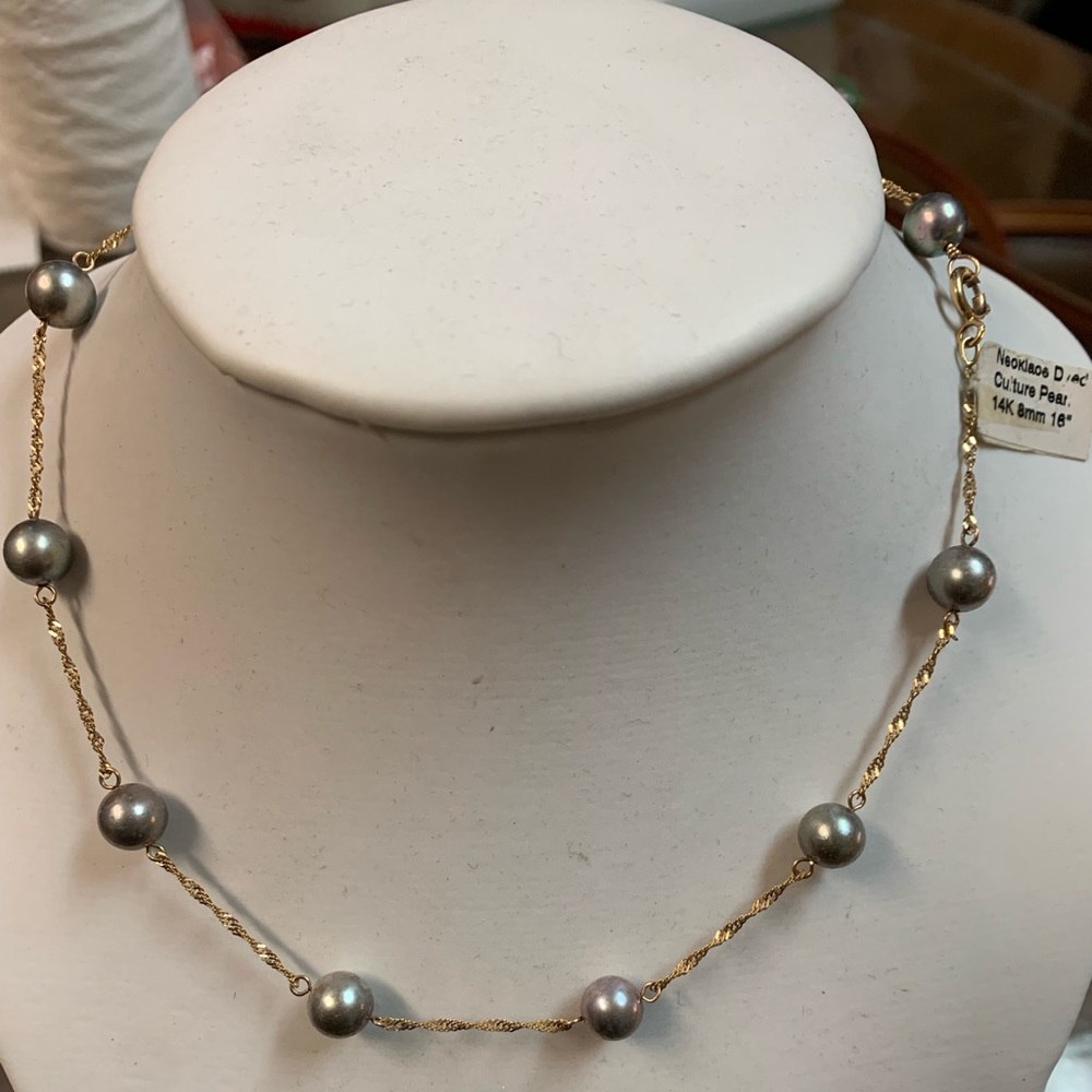 Cultured pearls with 14k gold